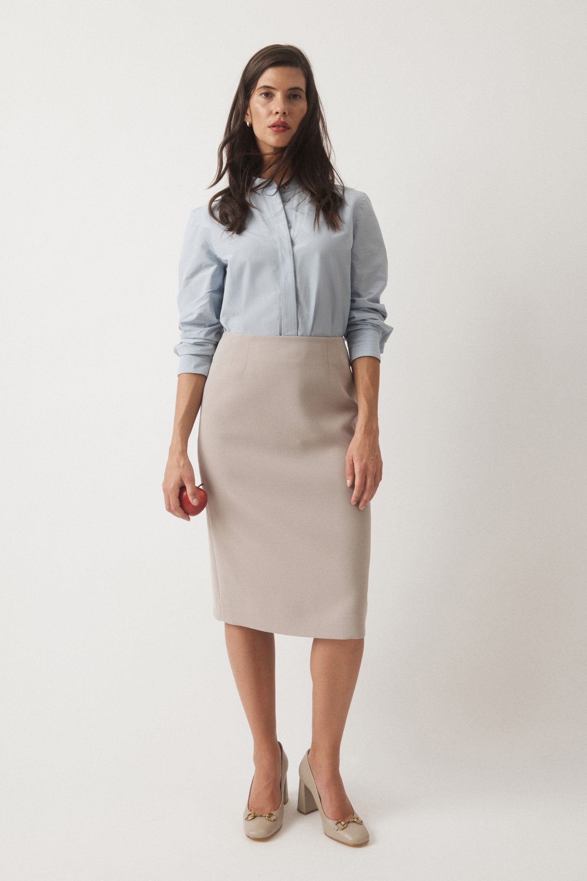 Nico Pencil Skirt - Stone Neutral