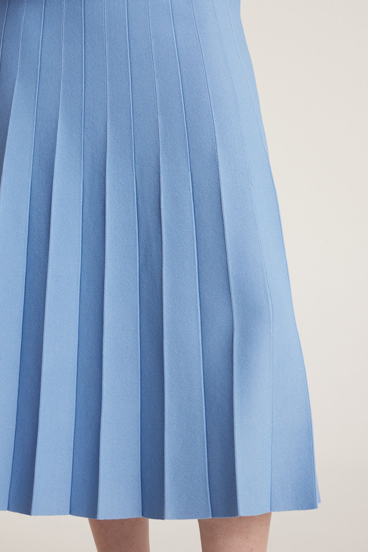 Milano Crepe Knit Skirt - Powder Blue-Perri Cutten