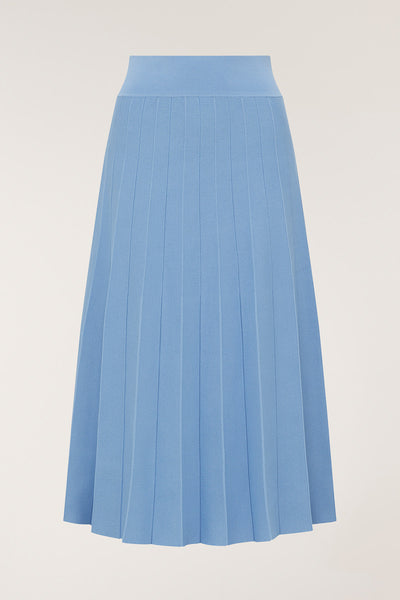Milano Crepe Knit Skirt - Powder Blue-Perri Cutten