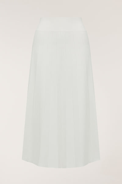 Milano Crepe Knit Skirt - White-Perri Cutten