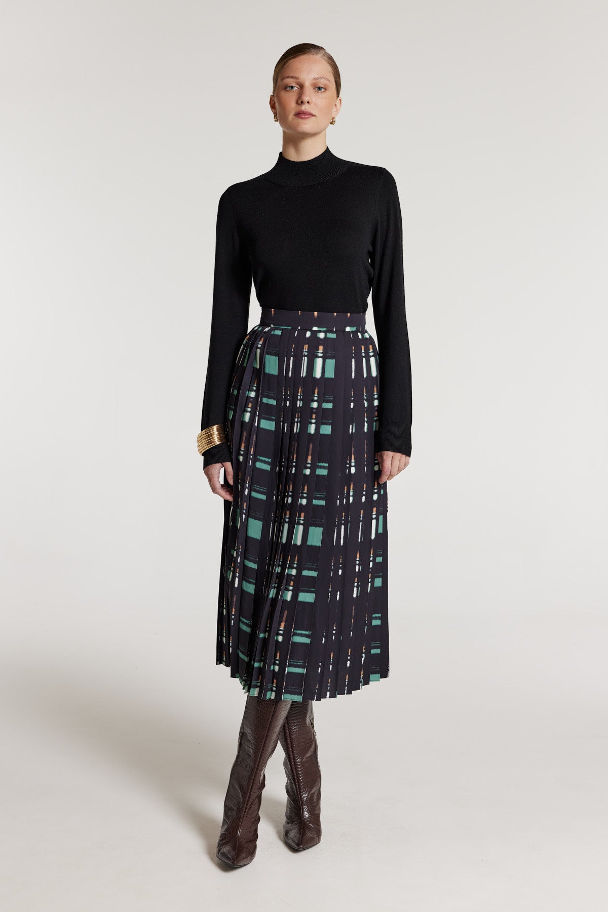 Tribeca Skirt - Black/Green-Perri Cutten