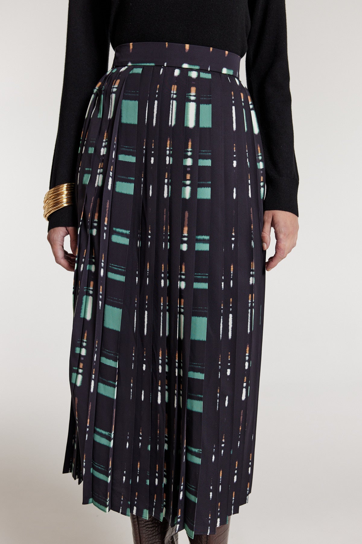 Tribeca Skirt - Black/Green-Perri Cutten