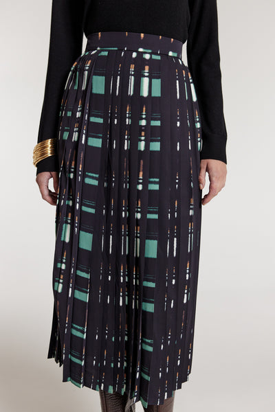 Tribeca Skirt - Black/Green-Perri Cutten