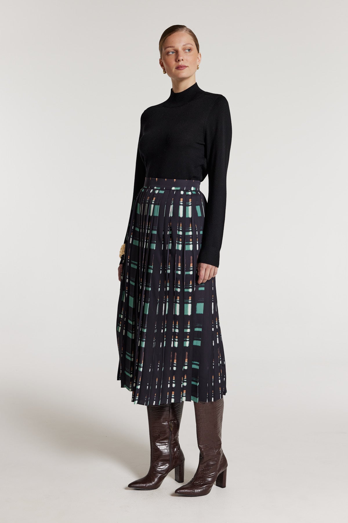 Tribeca Skirt - Black/Green-Perri Cutten