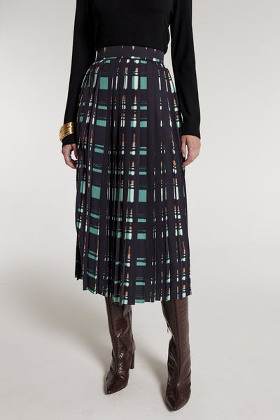Tribeca Skirt - Black/Green-Perri Cutten