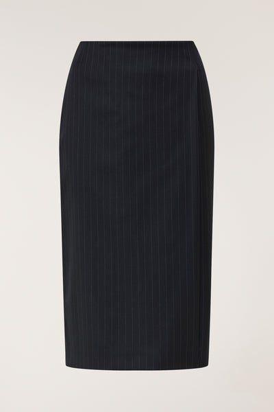 Pinstripe Skirt - Navy/White-Perri Cutten