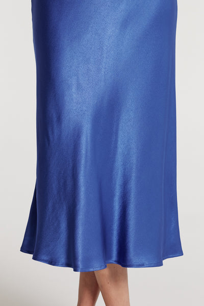 Bias Slip Skirt - Mid Blue-Perri Cutten