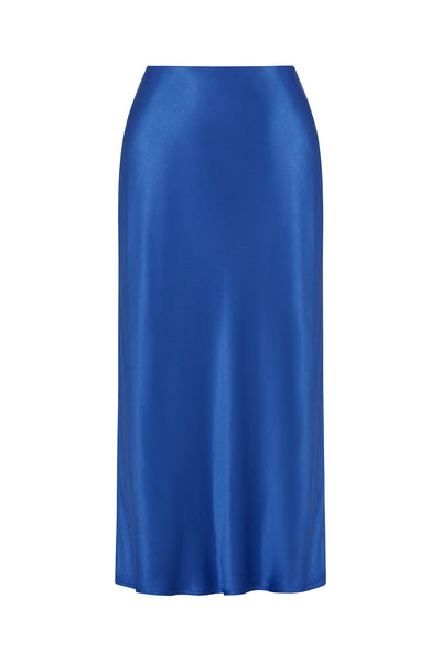 Bias Slip Skirt - Mid Blue-Perri Cutten