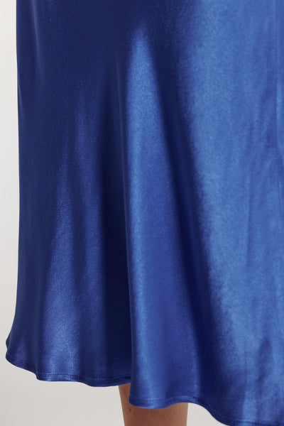 Bias Slip Skirt - Mid Blue-Perri Cutten
