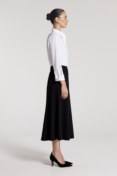 A Line Midi Skirt - Black-Perri Cutten