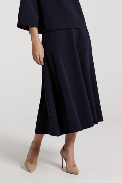A Line Midi Skirt - Navy-Perri Cutten