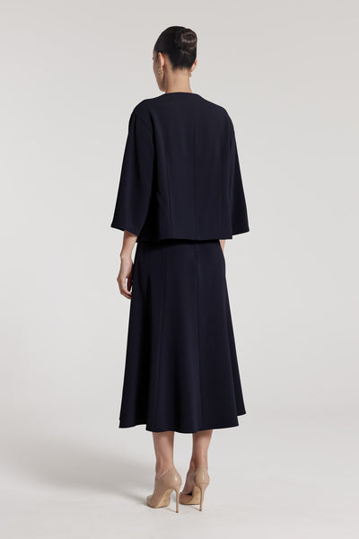 A Line Midi Skirt - Navy-Perri Cutten