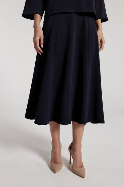 A Line Midi Skirt - Navy-Perri Cutten