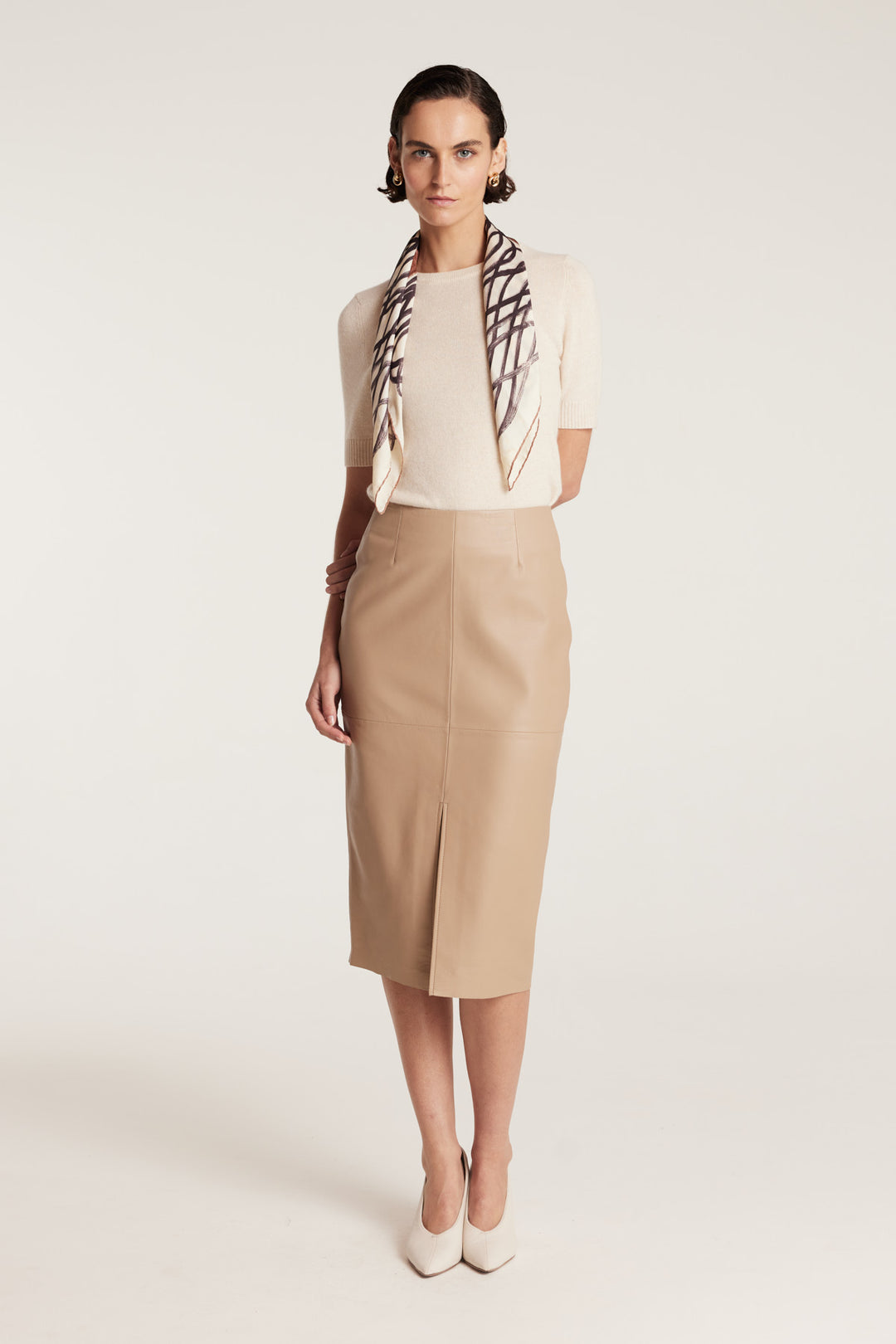 Leather Skirt Neutral Perri Cutten - Main Image