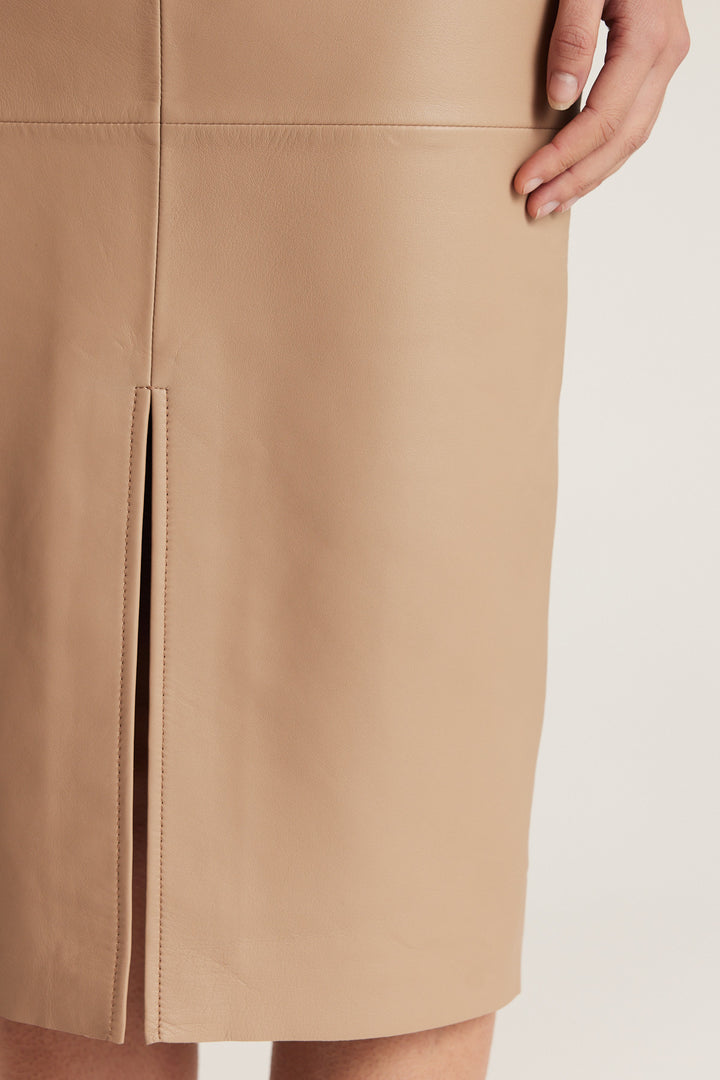 Leather Skirt - Neutral - Perri Cutten