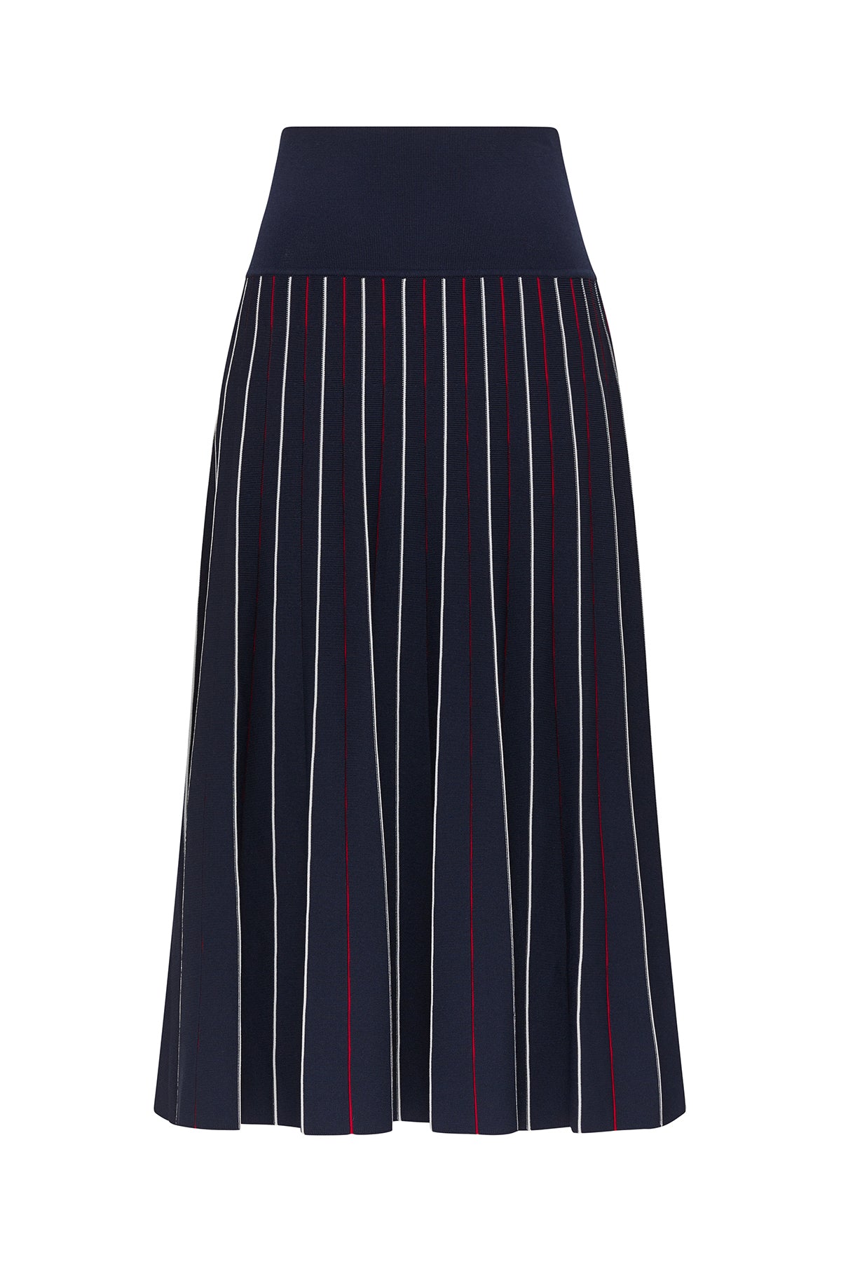 Gabriela Knit Skirt - Navy/White/Red-Perri Cutten
