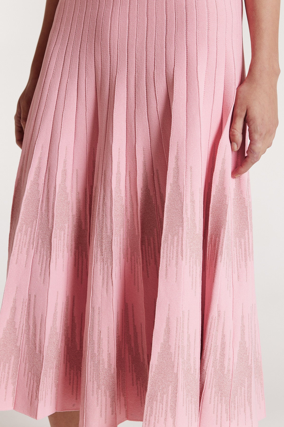 Lurex Knit Skirt - Pink-Perri Cutten