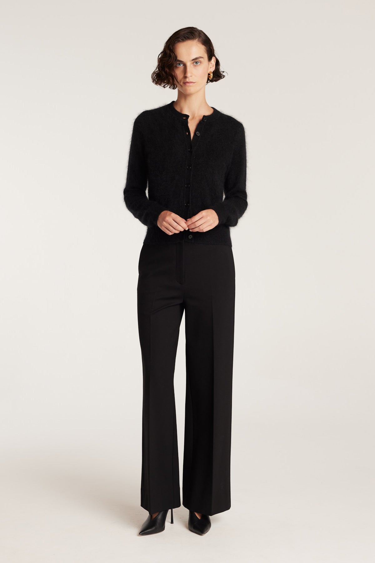 Stretch Wide Pant - Black-Perri Cutten