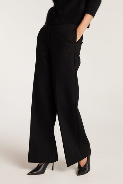 Stretch Wide Pant - Black-Perri Cutten