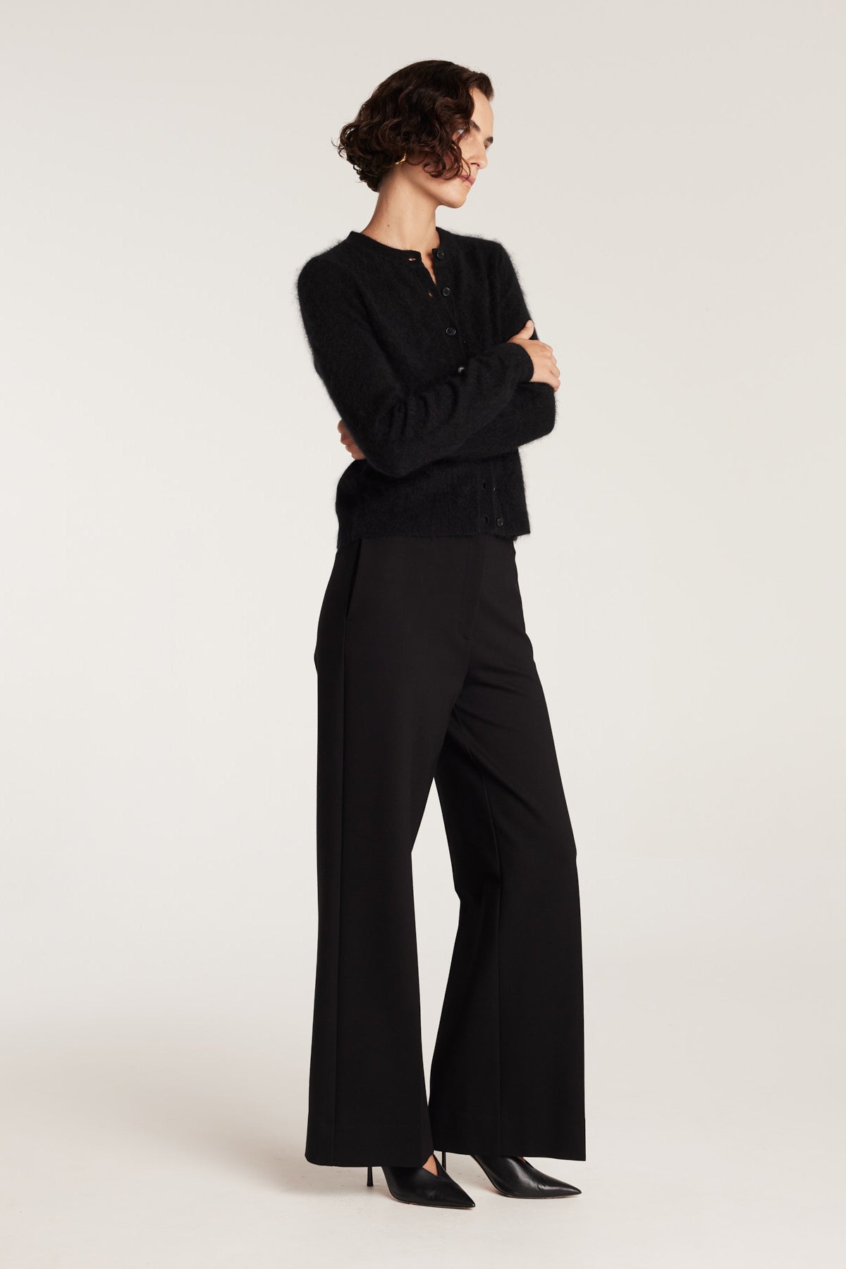 Stretch Wide Pant - Black-Perri Cutten