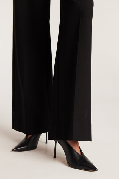 Stretch Wide Pant - Black-Perri Cutten