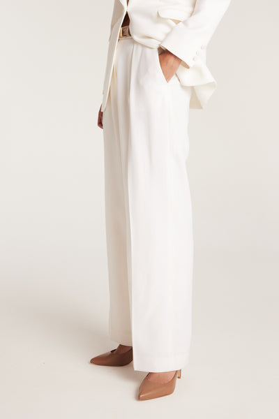 Classic Wool Pant - Winter White-Perri Cutten