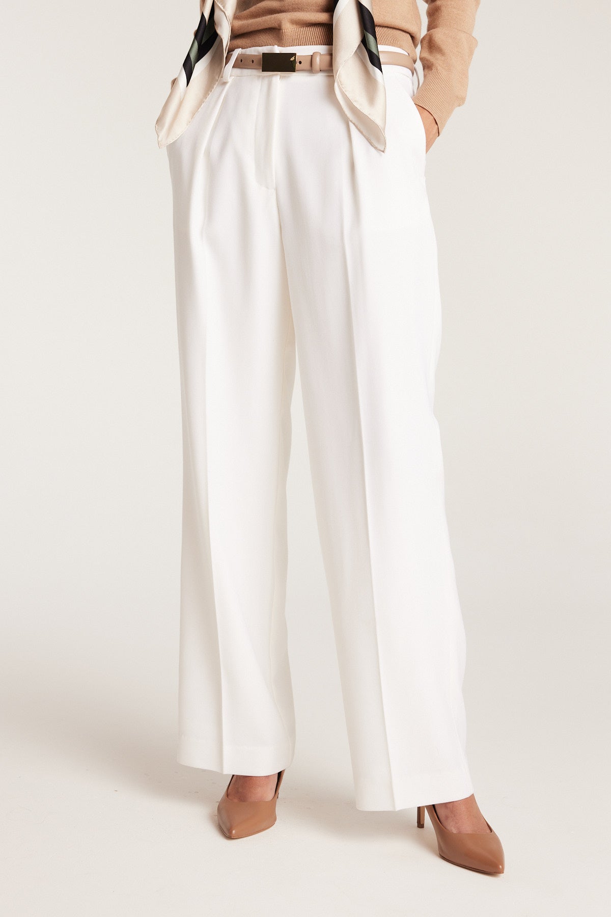 Classic Wool Pant - Winter White-Perri Cutten
