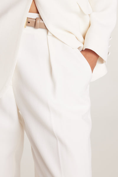 Classic Wool Pant - Winter White-Perri Cutten