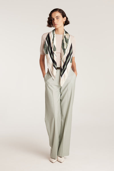 Tailored Wool Pant - Powder Green-Perri Cutten