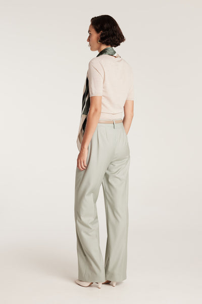 Tailored Wool Pant - Powder Green-Perri Cutten