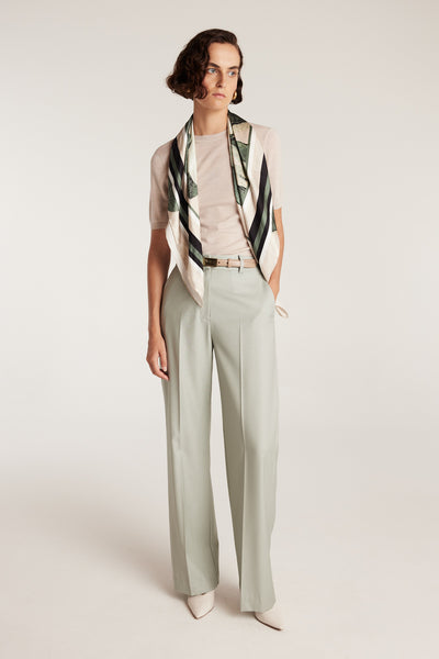 Tailored Wool Pant - Powder Green-Perri Cutten