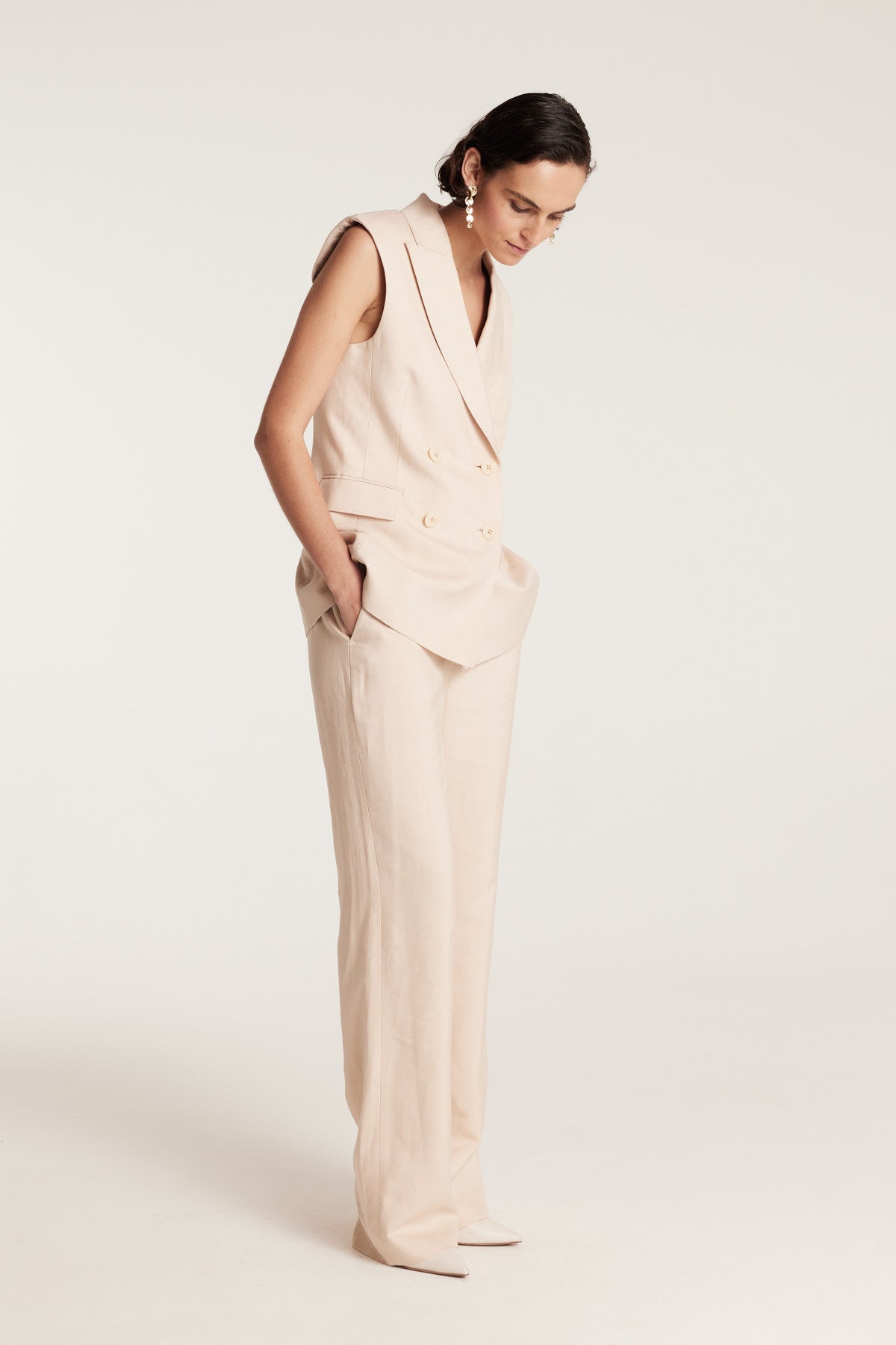 Skye Linen Pant - Neutral - Perri Cutten