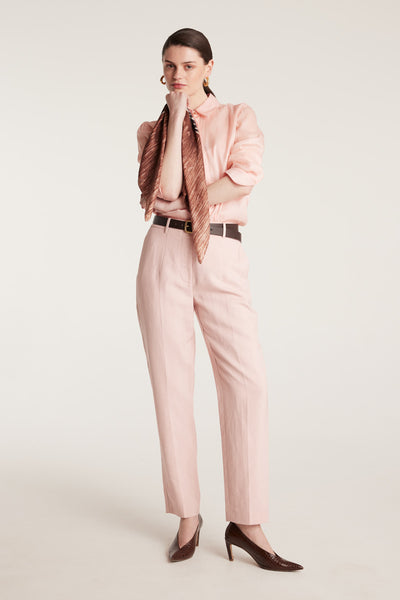 Sienna Linen Pant - Pale Pink-Perri Cutten