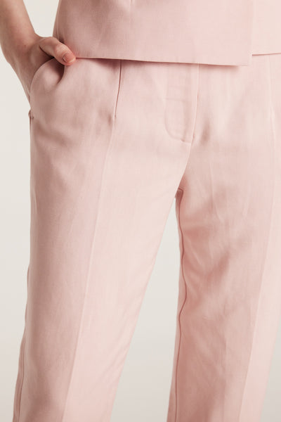 Sienna Linen Pant - Pale Pink-Perri Cutten