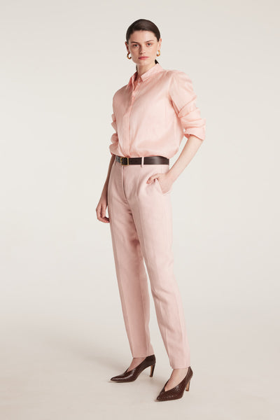 Sienna Linen Pant - Pale Pink-Perri Cutten