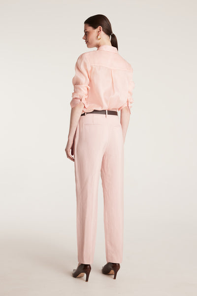 Sienna Linen Pant - Pale Pink-Perri Cutten