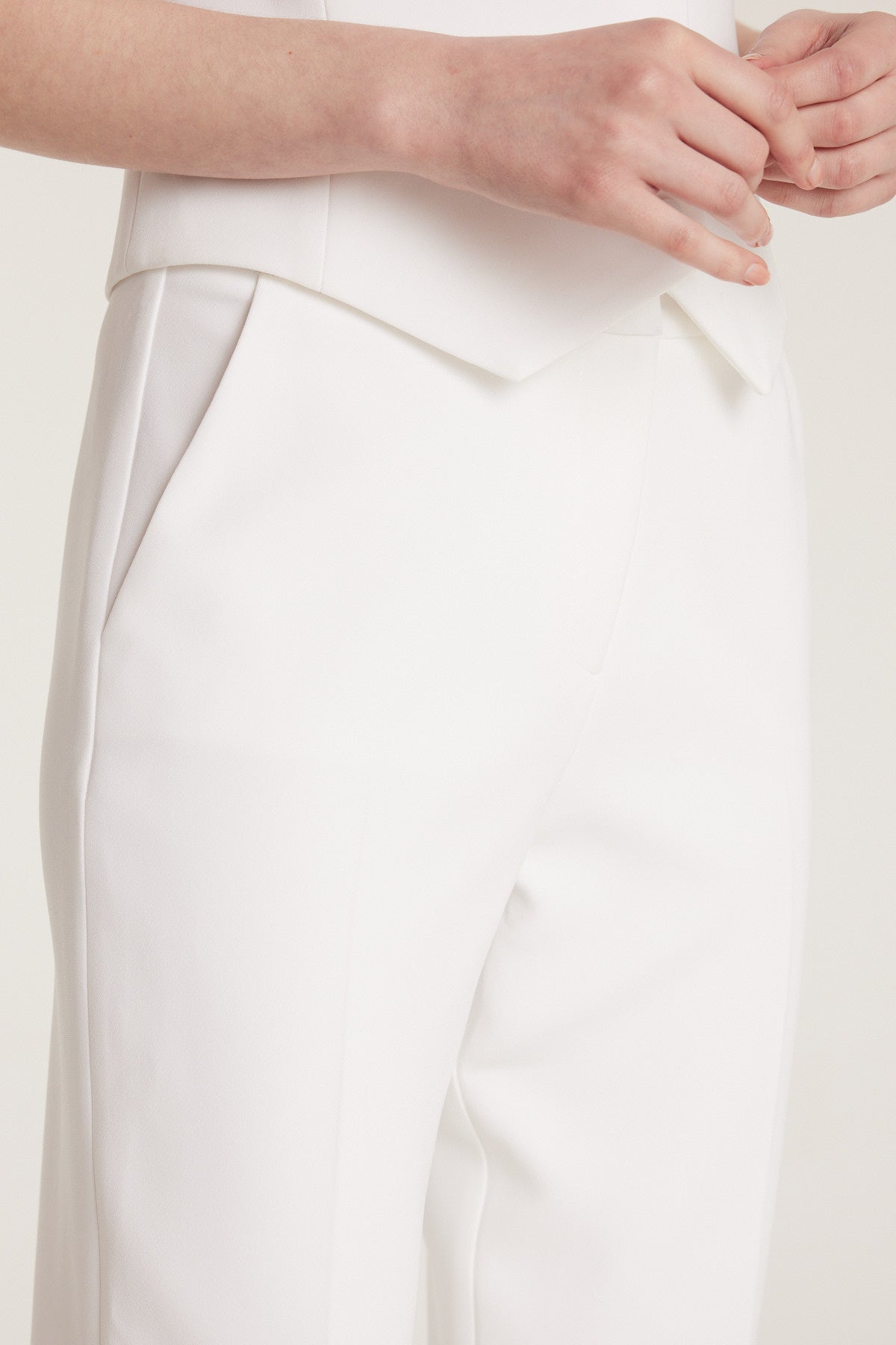 Brompton Pant - Chalk White-Perri Cutten