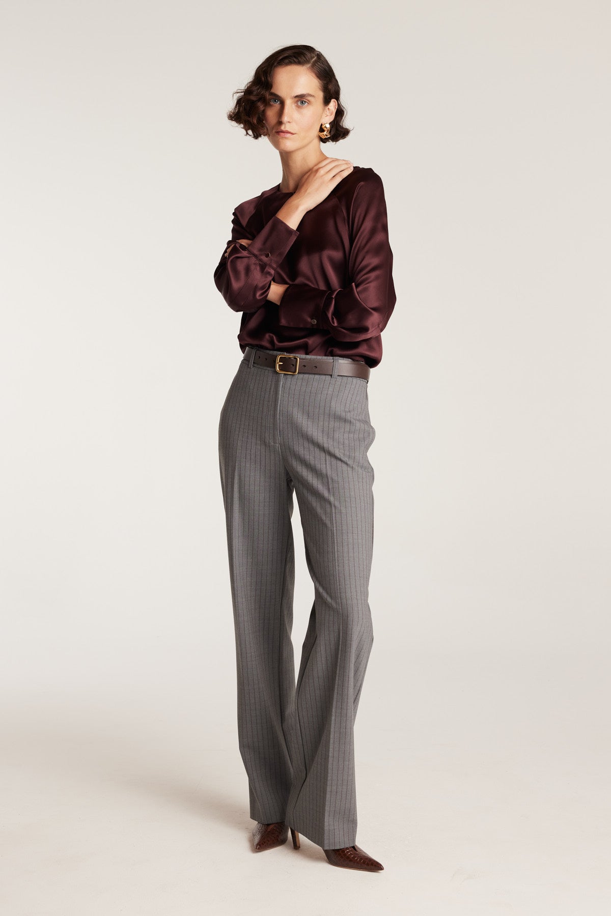 Princeton Suit Pant - Charcoal/Maroon-Perri Cutten