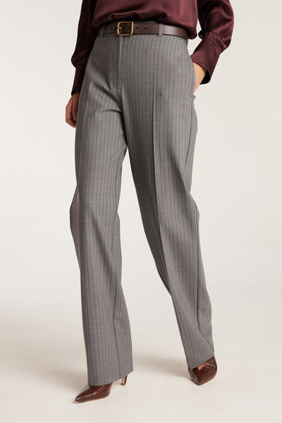 Princeton Suit Pant - Charcoal/Maroon-Perri Cutten