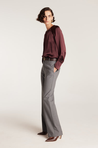 Princeton Suit Pant - Charcoal/Maroon-Perri Cutten