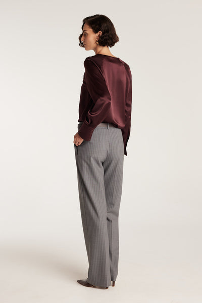 Princeton Suit Pant - Charcoal/Maroon-Perri Cutten
