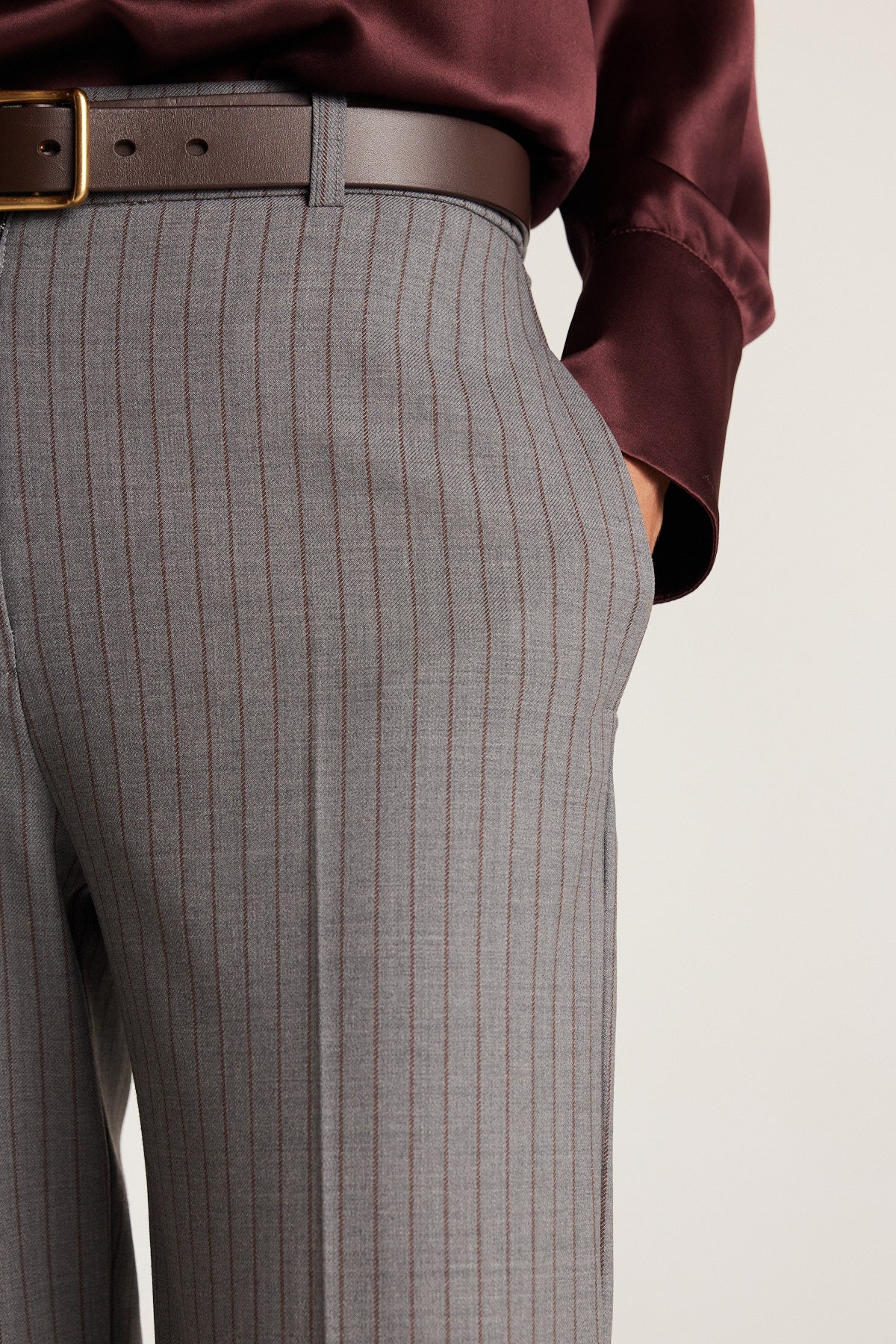 Princeton Suit Pant - Charcoal/Maroon-Perri Cutten