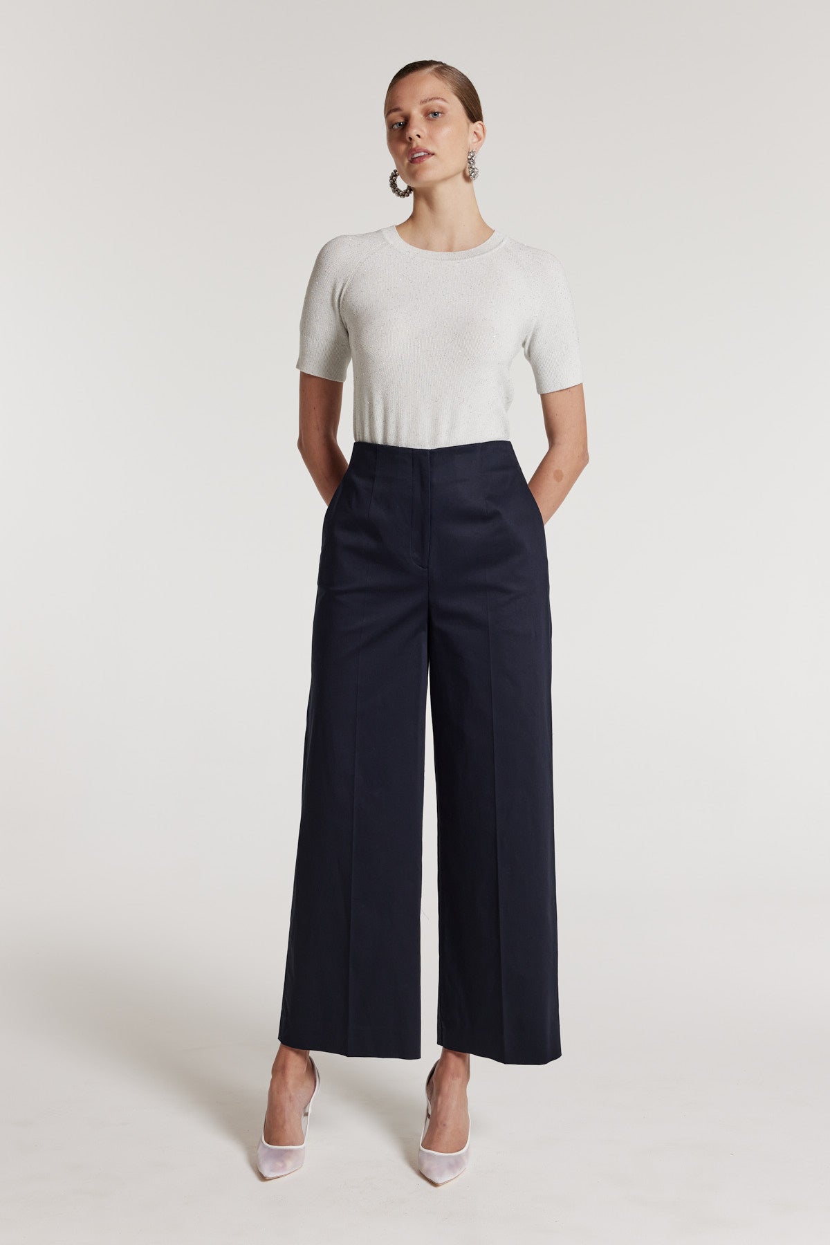 Finn Cotton Pant - Navy-Perri Cutten