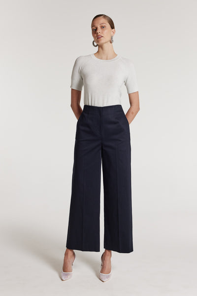 Finn Cotton Pant - Navy-Perri Cutten