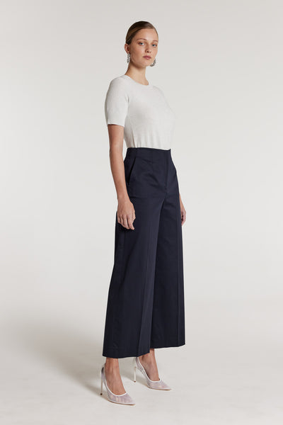 Finn Cotton Pant - Navy-Perri Cutten