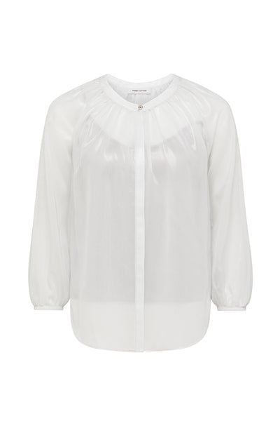 Gigi Metallic Shirt - Silver-Perri Cutten