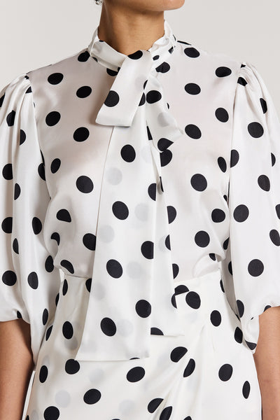 Sasha Silk Shirt - White/Black-Perri Cutten