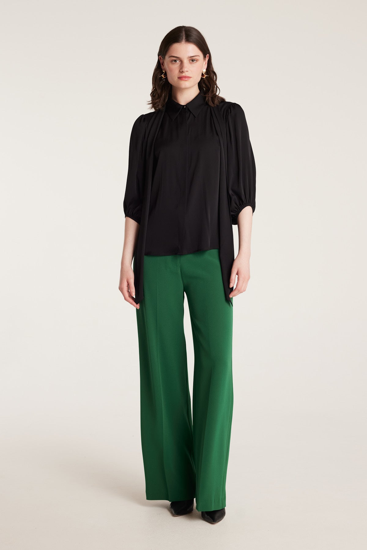 Marina Silk Shirt - Black-Perri Cutten