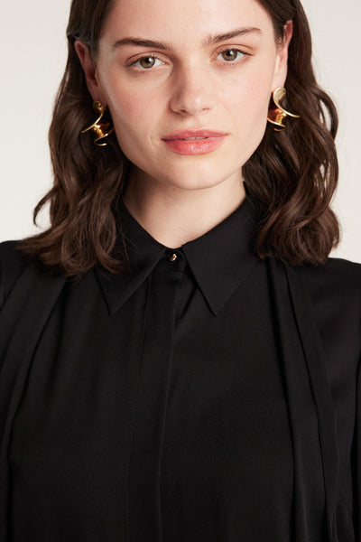 Marina Silk Shirt - Black-Perri Cutten