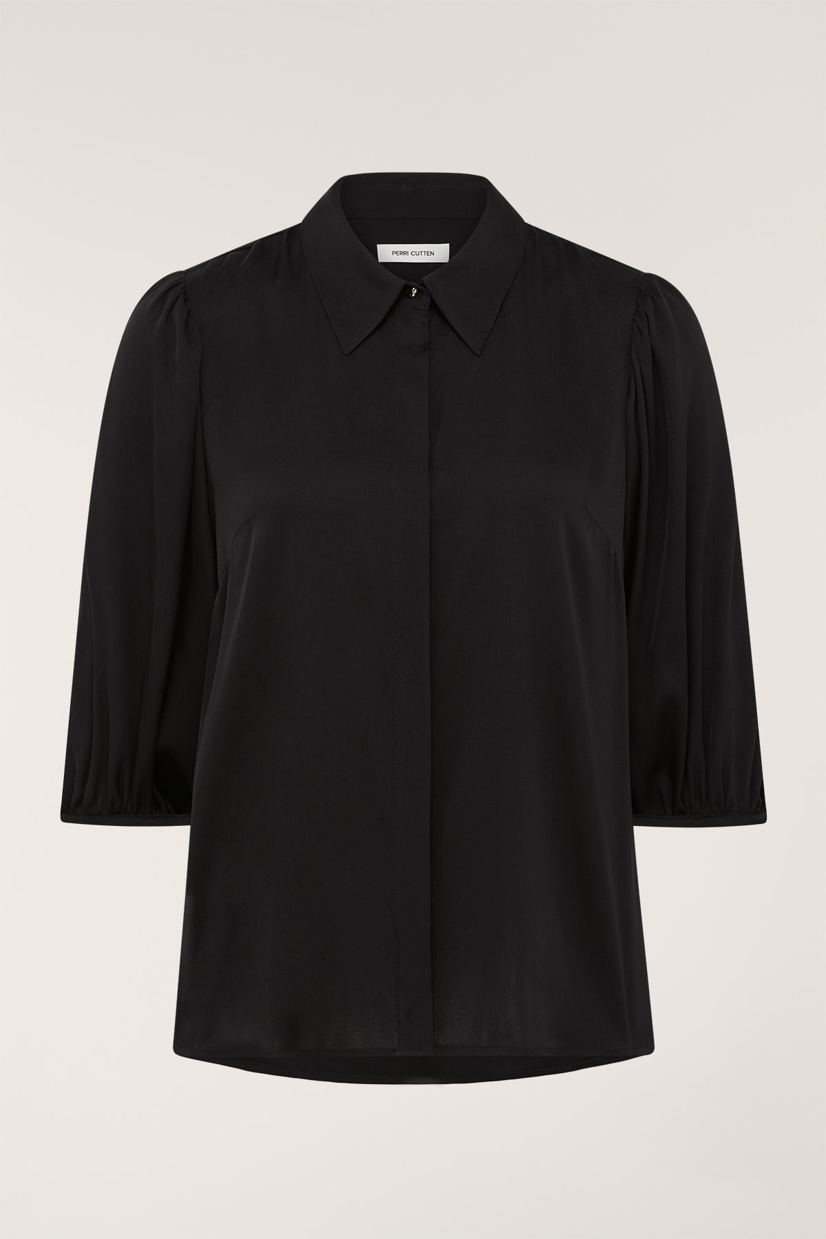 Marina Silk Shirt - Black-Perri Cutten